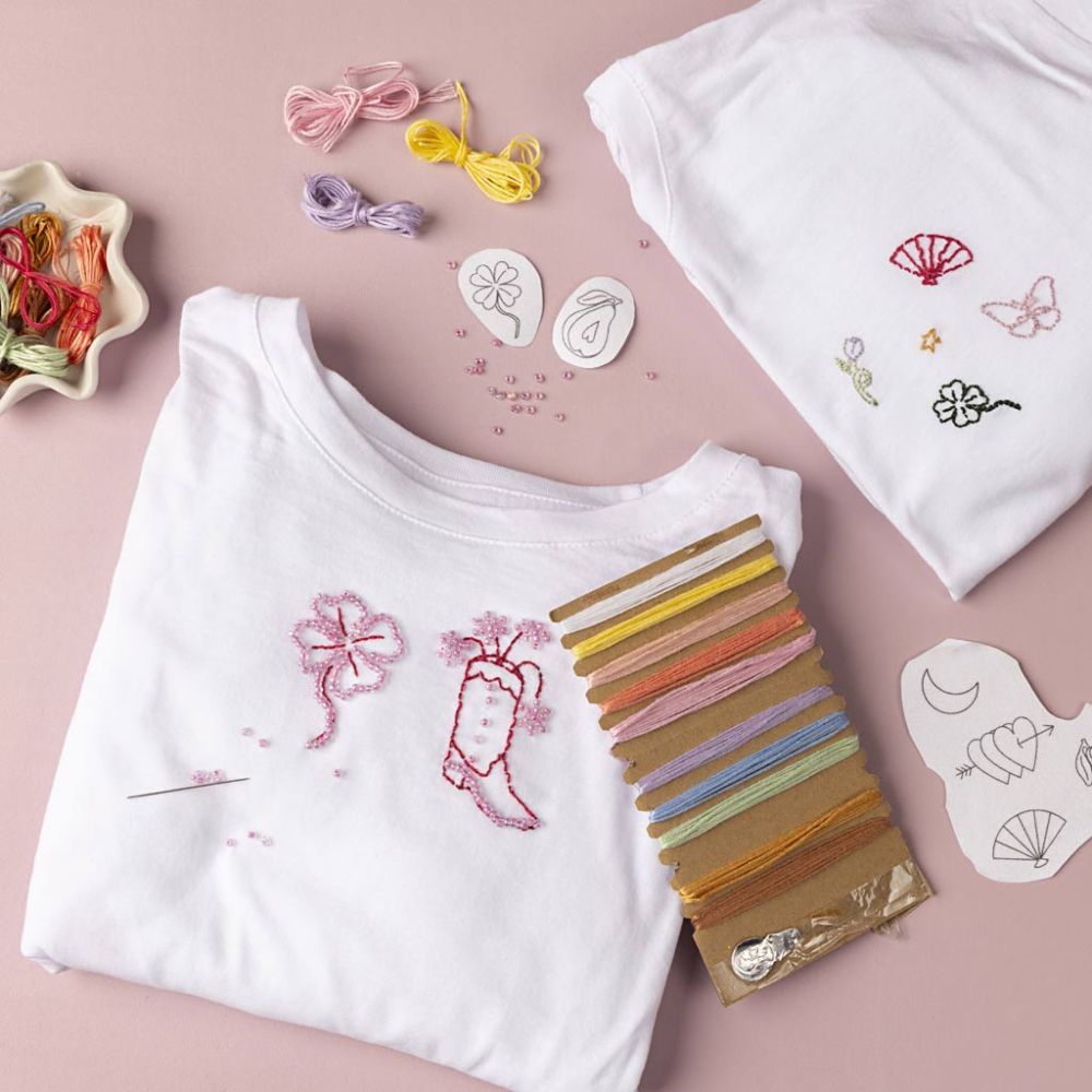 Craft Kit Embroidery - T-Shirt White