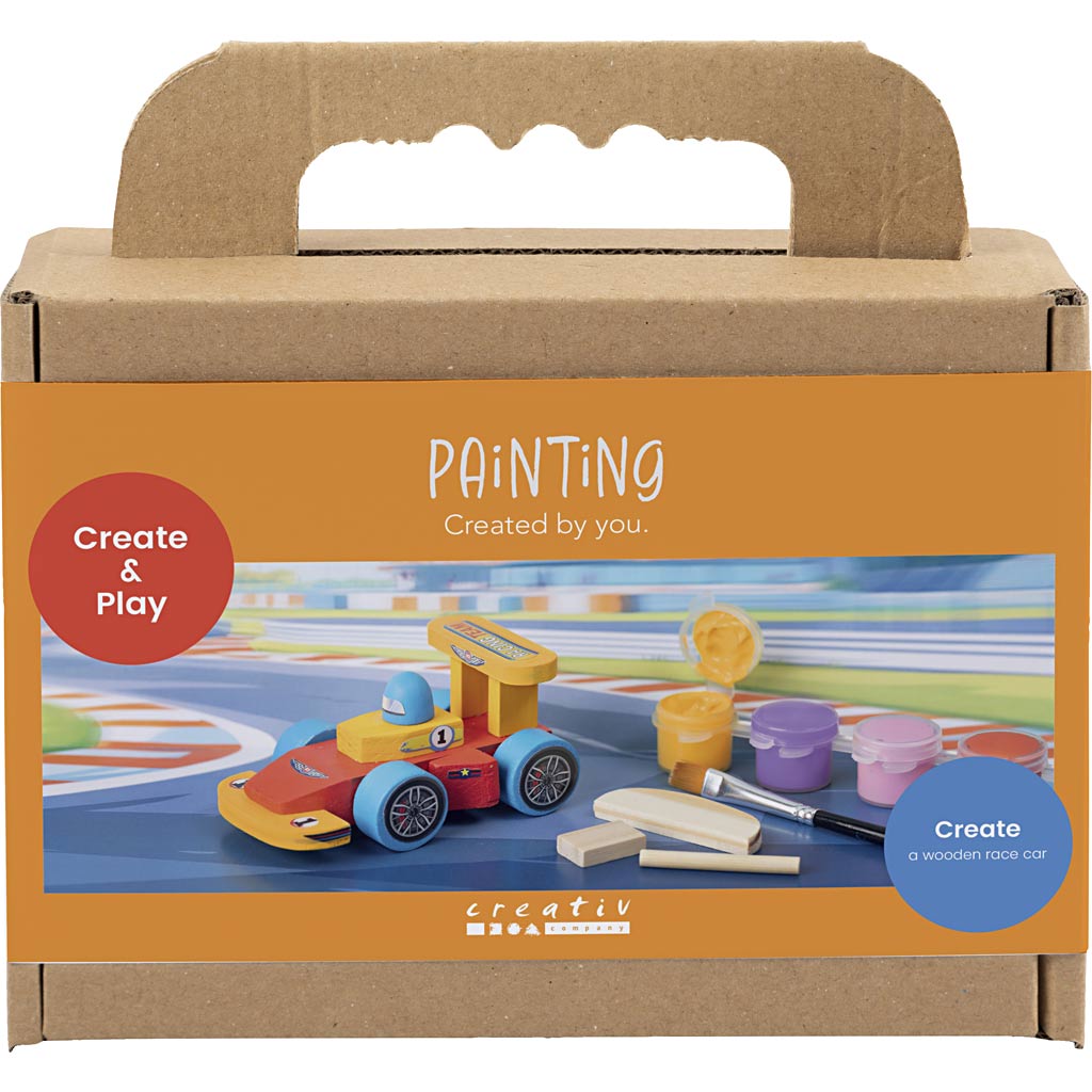 Mini Craft Kit Painting - Wooden Racing Car