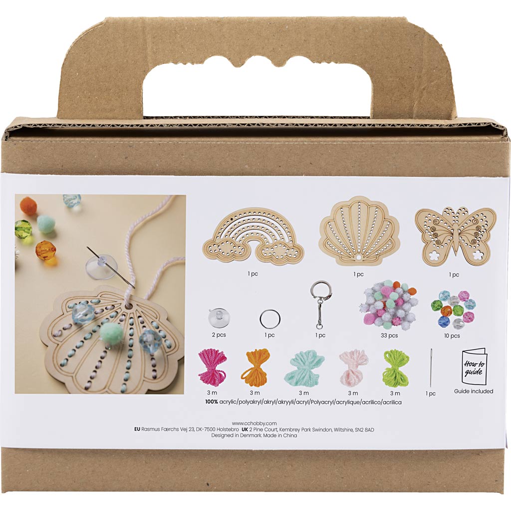 Mini Craft Kit Embroidery - Butterfly Shell Rainbow