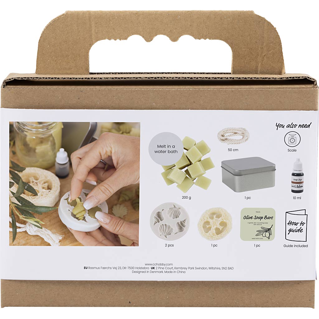 Mini Craft Kit Soap Making - Seashells Olive Green