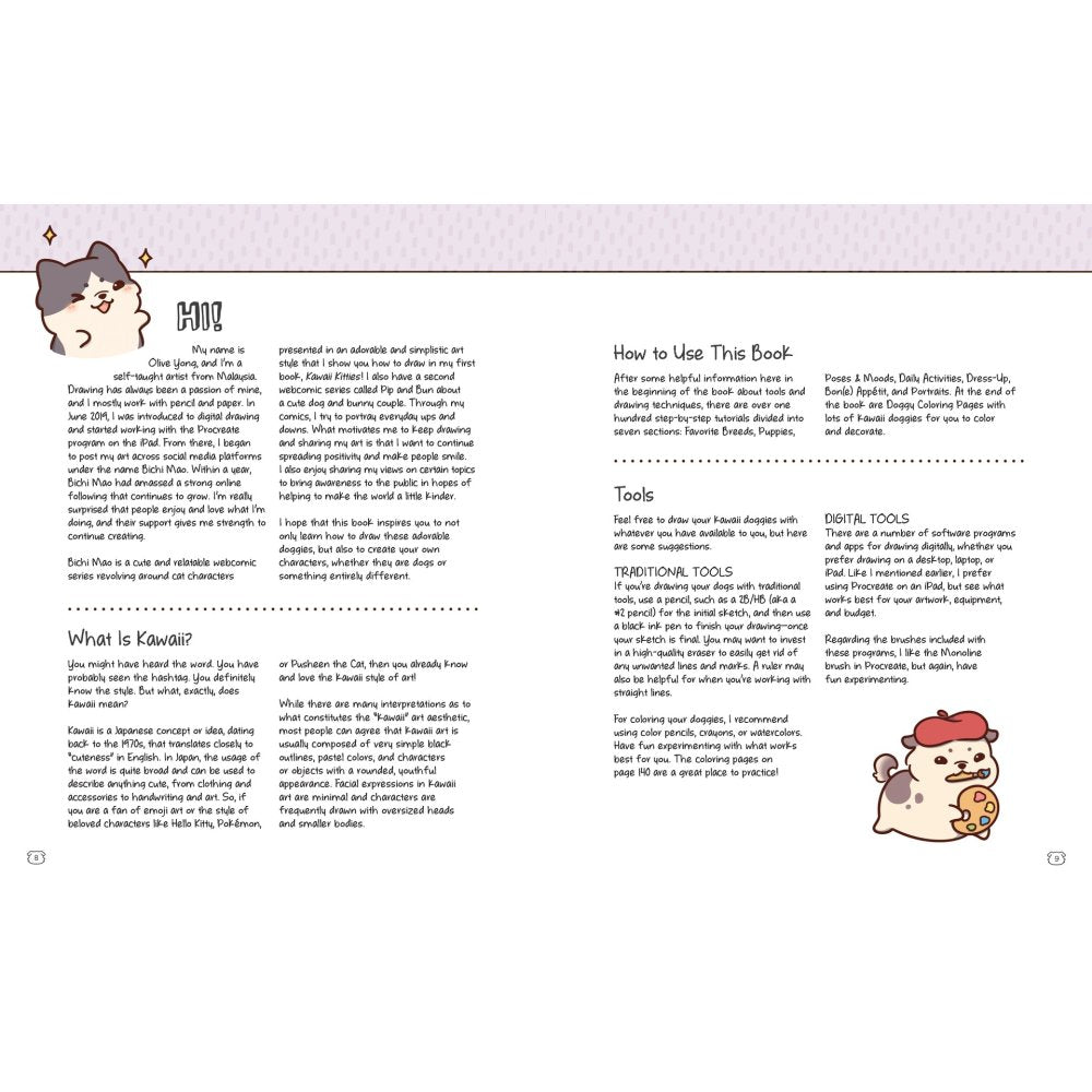 Mini Kawaii Doggies Drawing Book