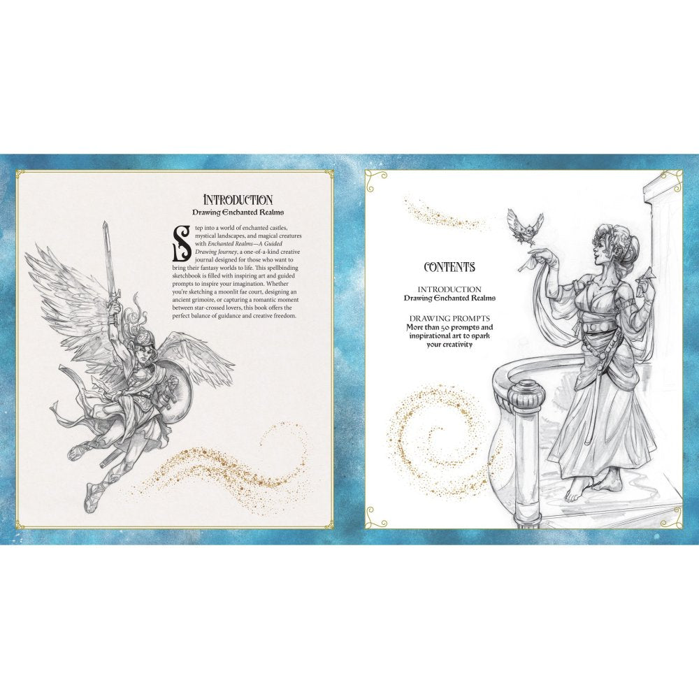 Enchanted Realms - A Guided Drawing Journey Book
