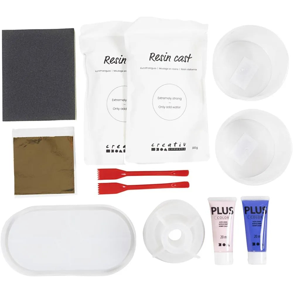 Starter Craft Kit Resin 3 Candle Holders & 2 Trays