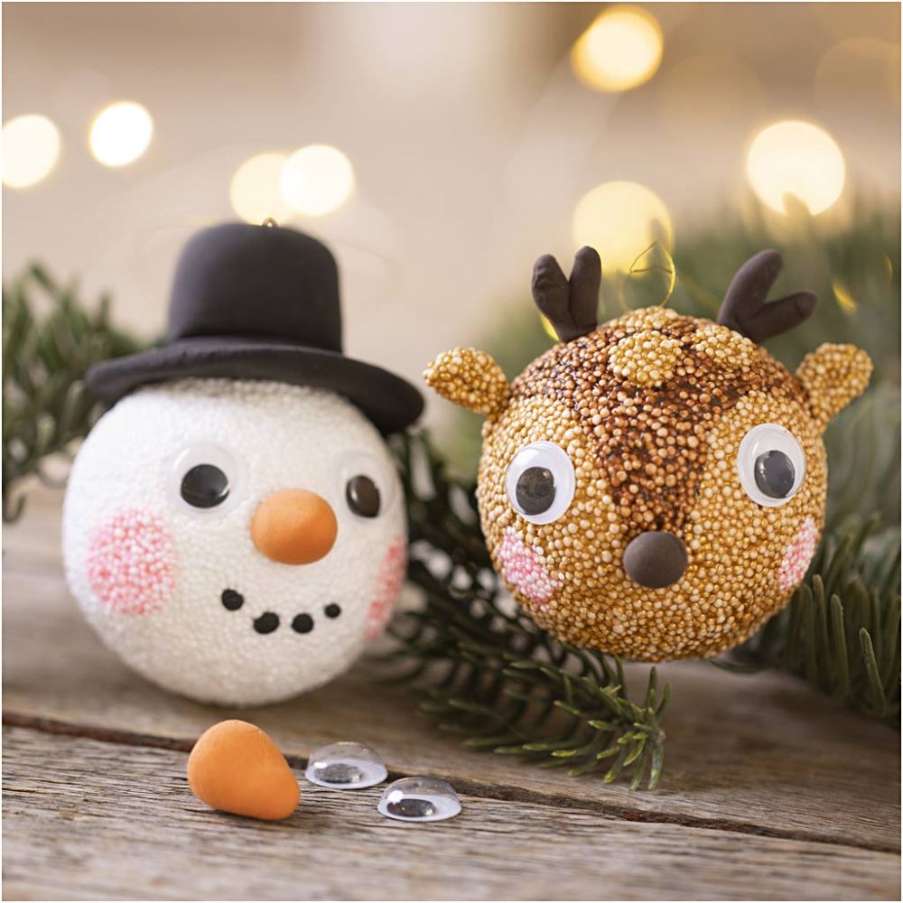 Mini Craft Kit - Christmas Baubles Reindeer & Snowman
