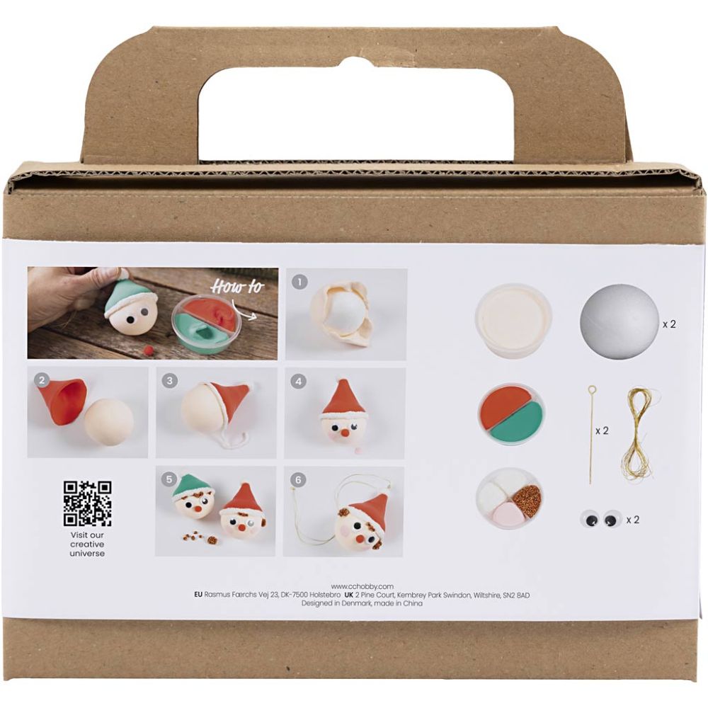 Mini Craft Kit Christmas Baubles - Red & Green Elves