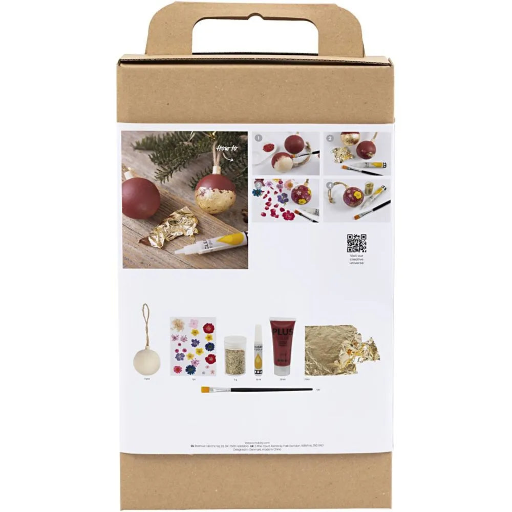 Craft Kit Decoupage, christmas red, Dried flowers