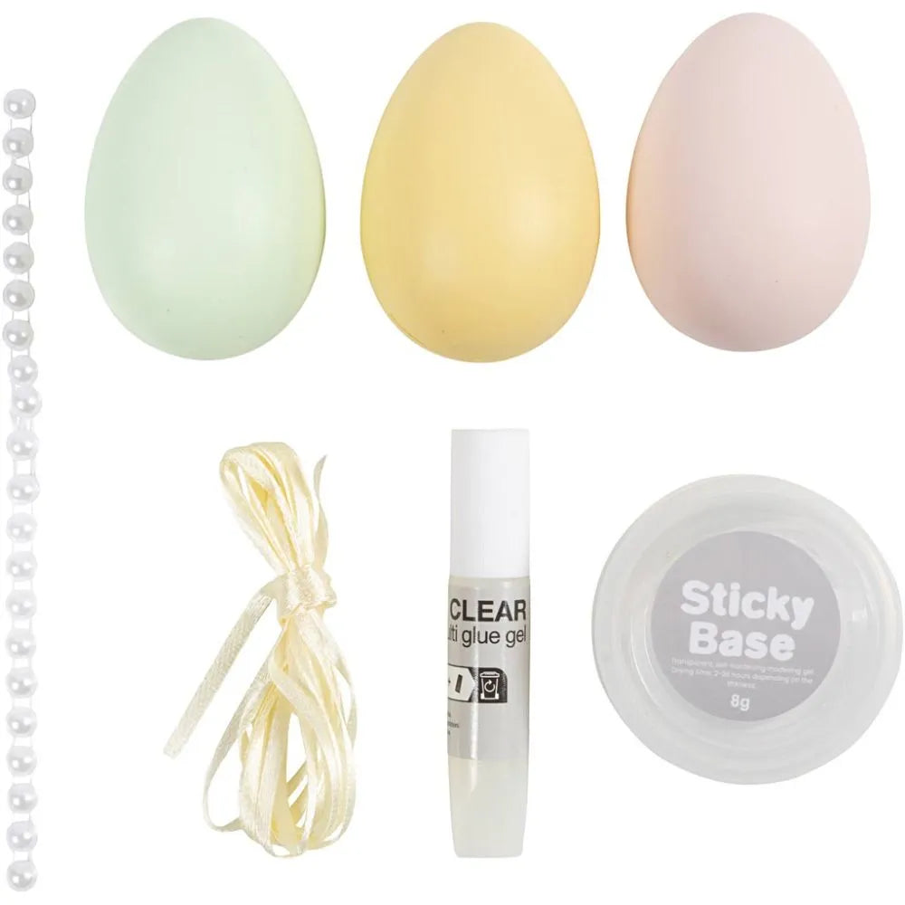 Mini Craft Kit Decoration - Eggs Pastel Colours