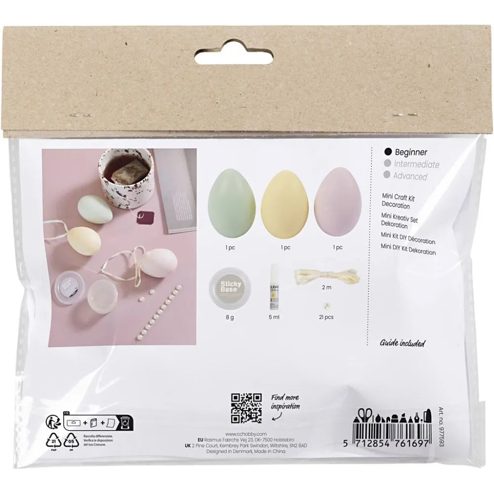 Mini Craft Kit Decoration - Eggs Pastel Colours