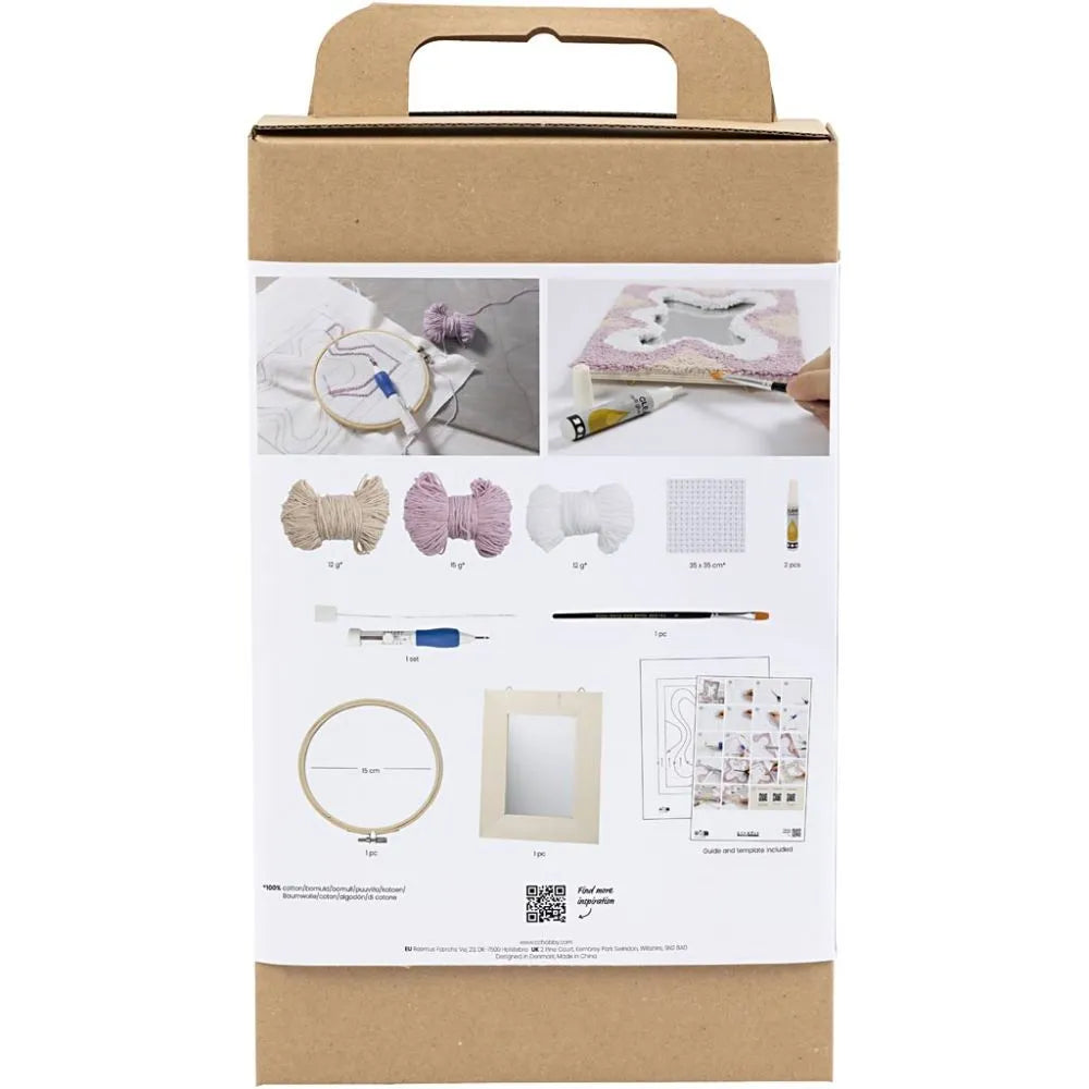 Craft Kit Punch Needle Mirror Pastel Colours
