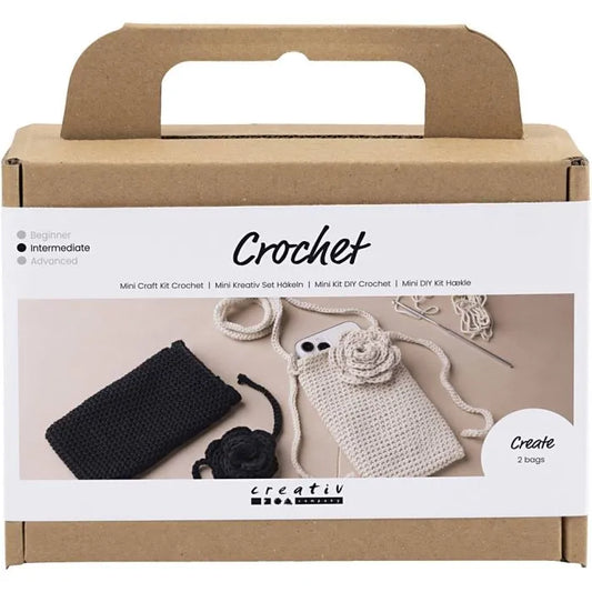 Mini Craft Kit Crochet Bag with Rose