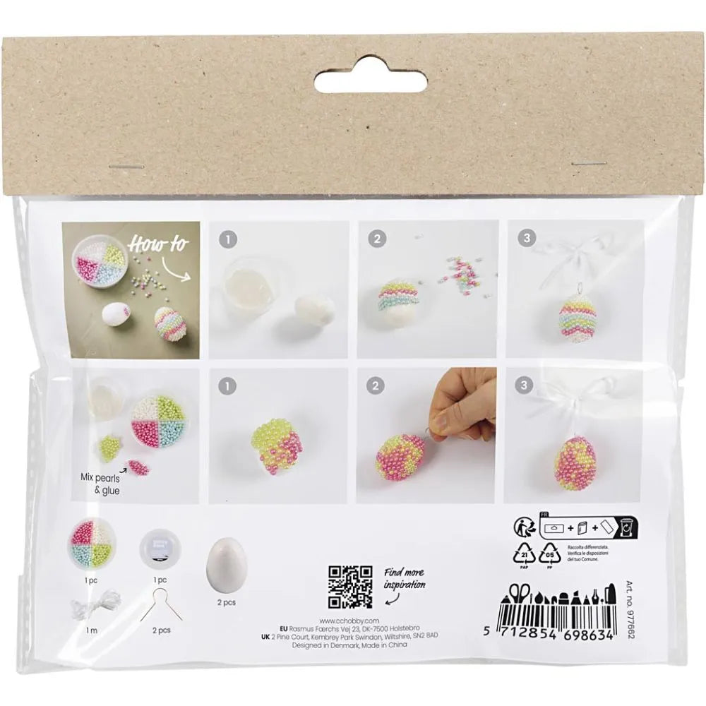 Mini Craft Kit Modelling - Pastel Beaded Eggs
