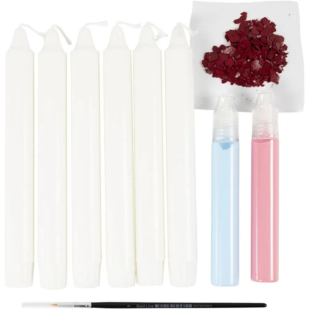 Craft Kit Candle Decorating - Decorated Taper Candles