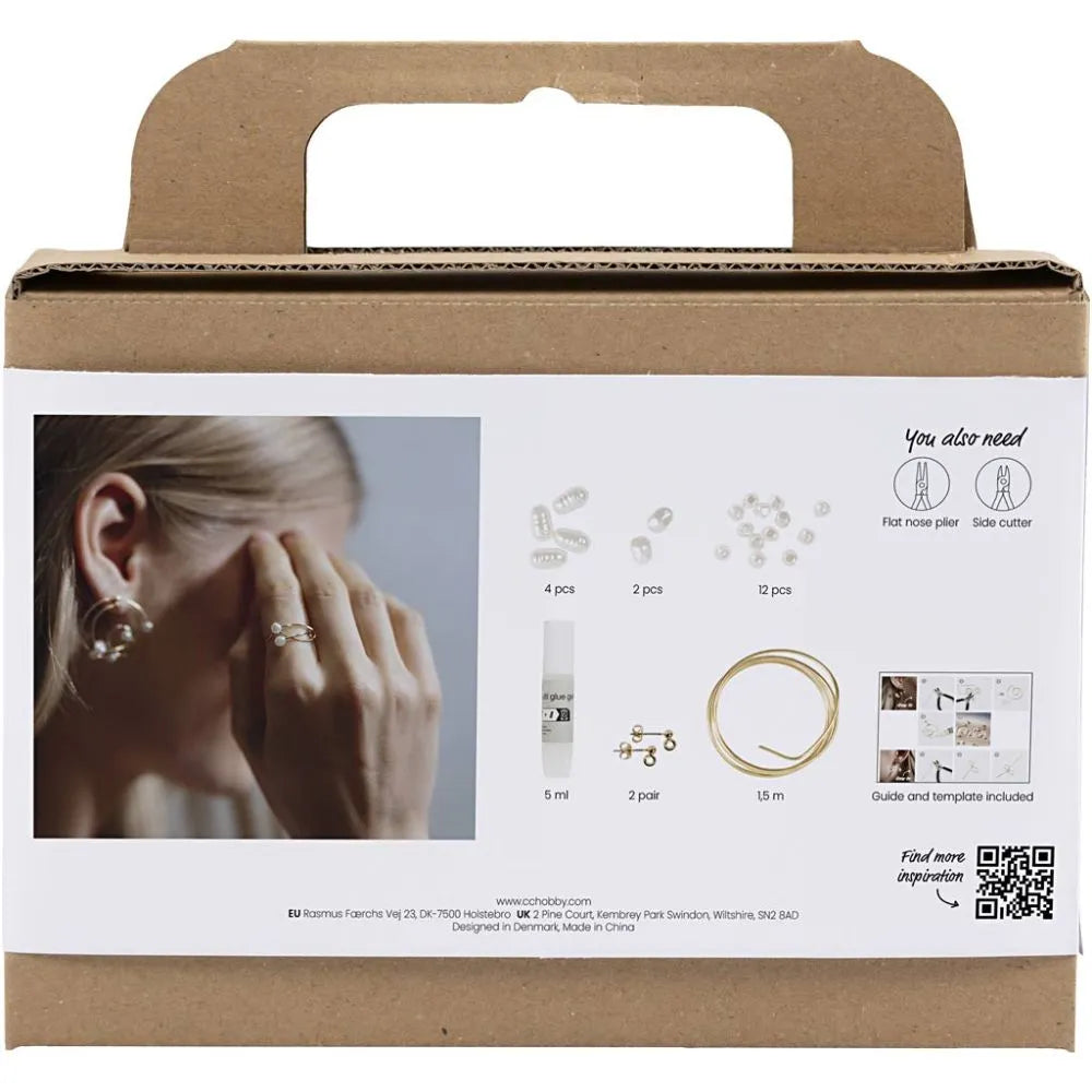 Mini Craft Kit Jewellery - Wire Earrings Gold-Plated