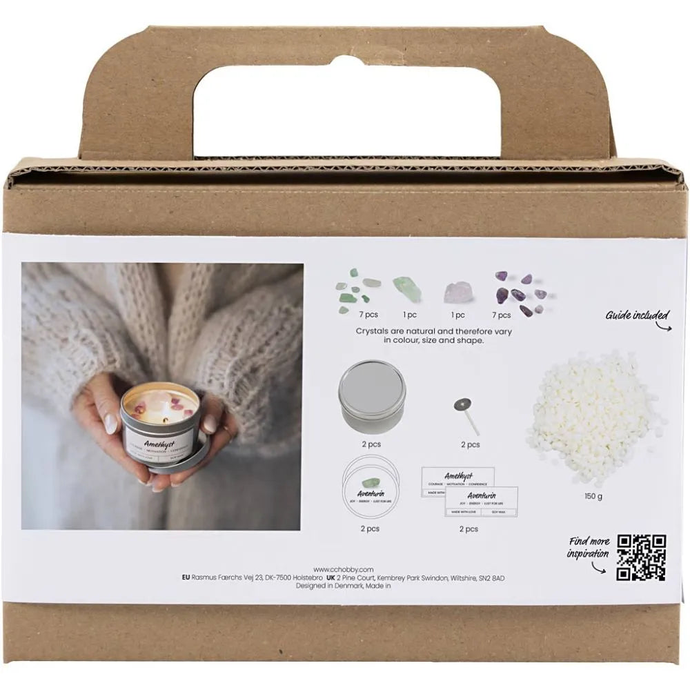 Mini Craft Kit Candle Making - Aventurine And Amethyst