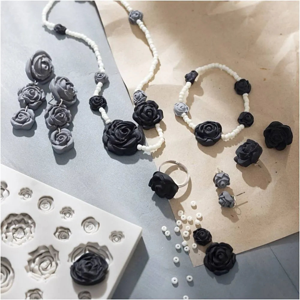 Mini Craft Kit Jewellery - Black & White Roses