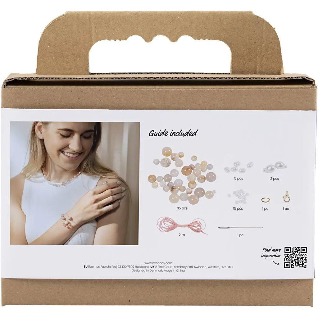 Mini Craft Kit Jewellery - Natural Agate Necklace & Bracelet