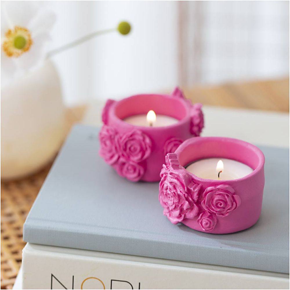 Mini Craft Kit Modelling - Tealight Holders Pink