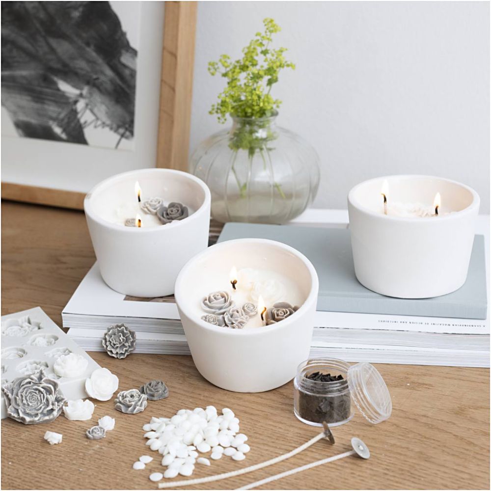 Craft Kit Candle Making - Rose Beige White Cream