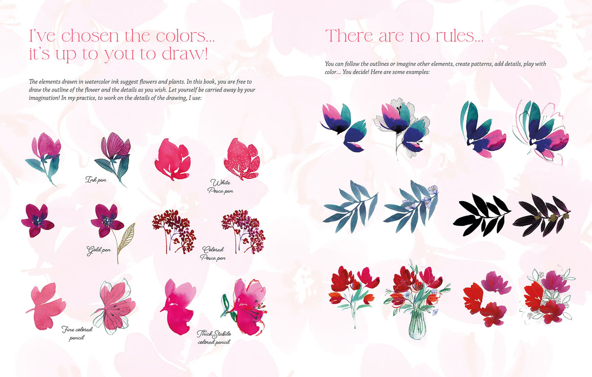 Reverse Coloring Book - Flowers