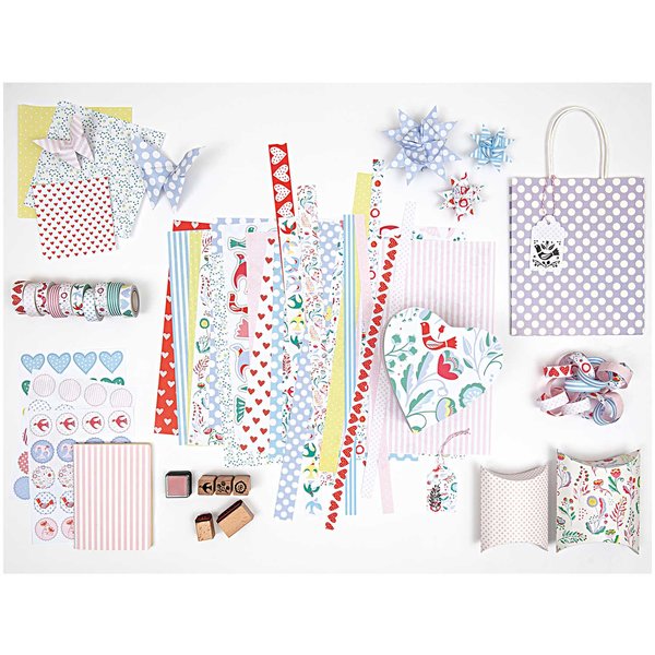 Paper Poetry paper strips Romantic Flowers 80 pieces