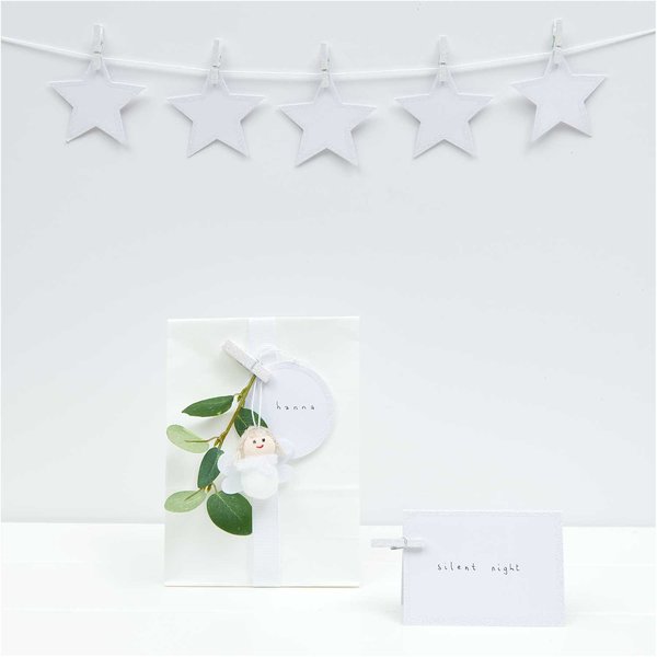 Paper Poetry paper pendant circle white-glitter