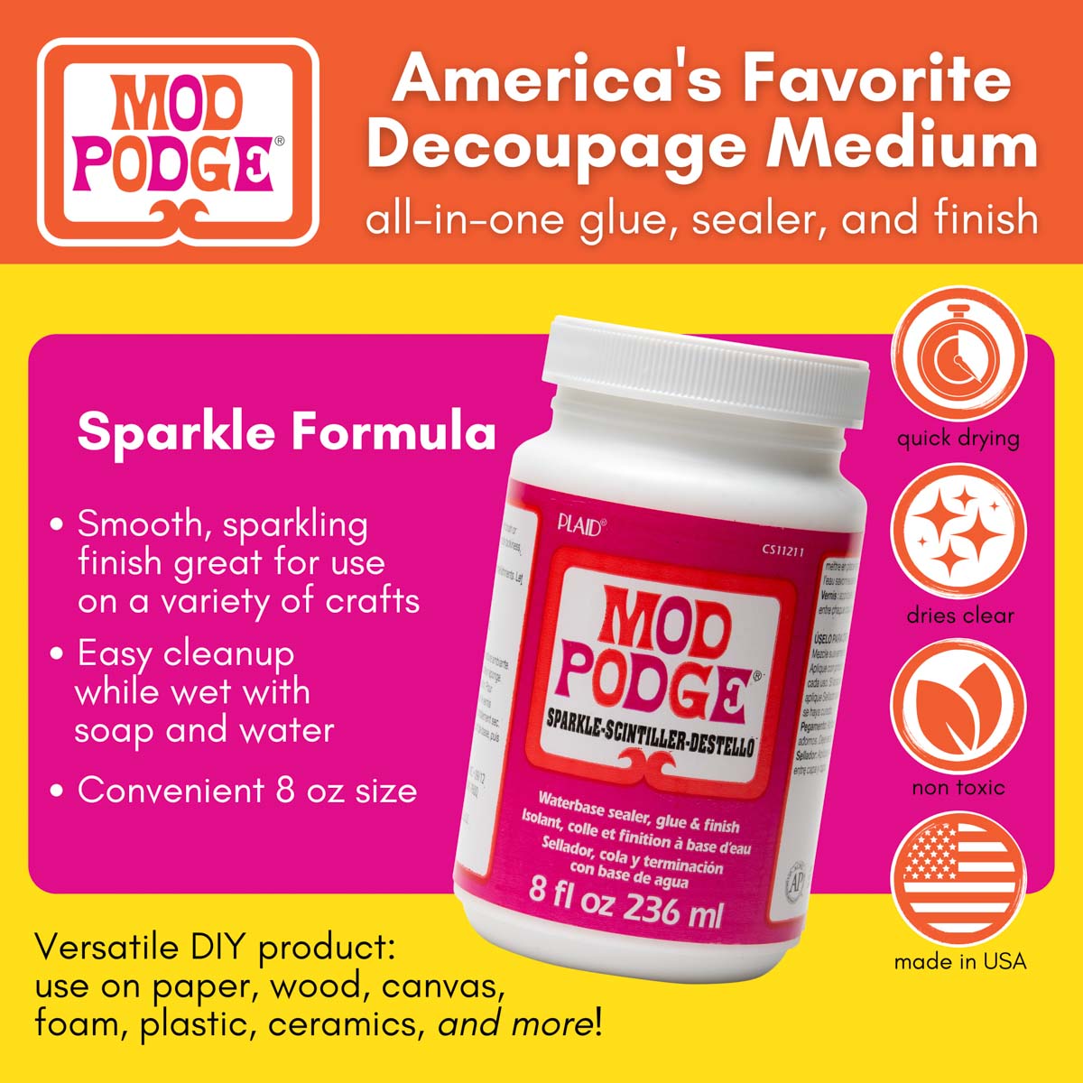 Mod Podge Sparkle 8oz /236ml