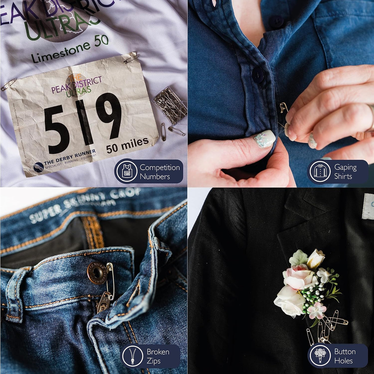 Korbond Safety Pins (50 Pack)