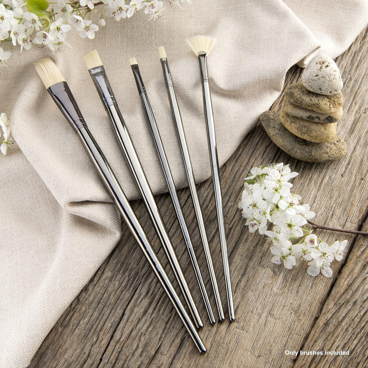 Zen 5 Piece Long Handle Flat Brush Set