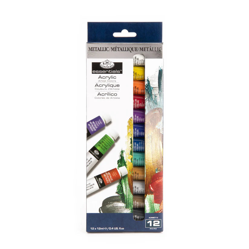 Royal & Langnickel Essentials Acrylic Paint Set 12ml - Metallic (12 Set)