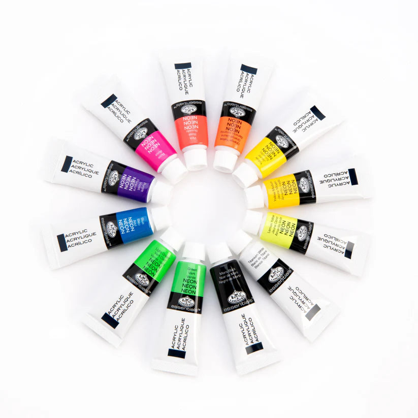 Royal & Langnickel Essentials Acrylic Paint Set - Neon (12 Pack)