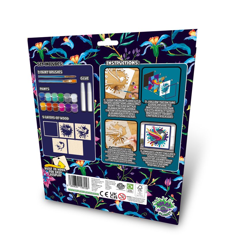 Splat Planet Wood Art Kit - Hummingbird