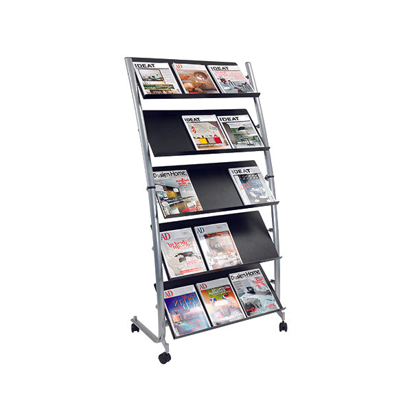 Alba 5 Shelf Mobile Literature Display Stand 3xA4 DD5GM