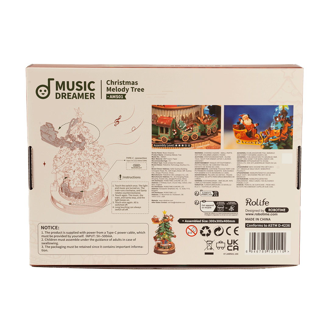 Rolife Musical 3D Wooden Puzzle - Christmas Melody Tree