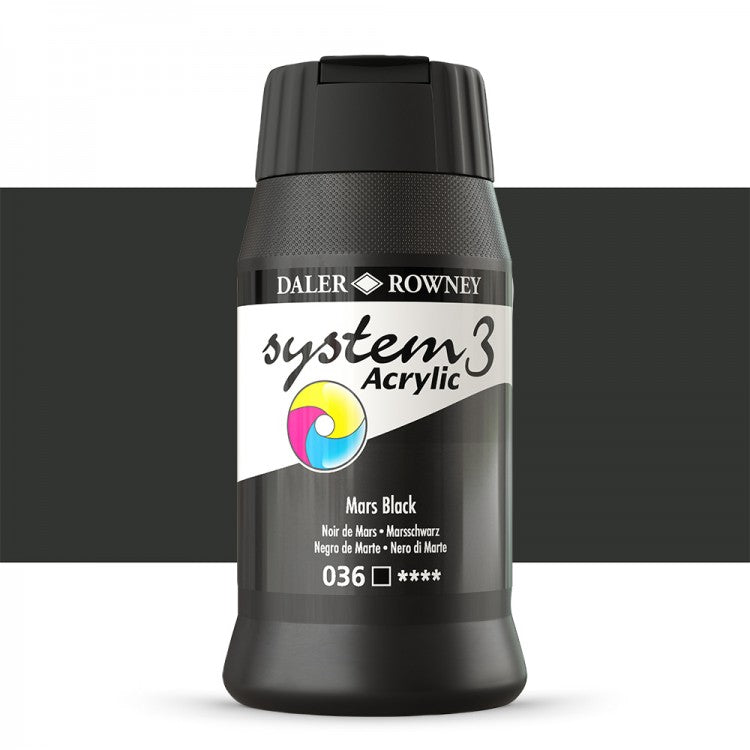 Daler-Rowney System3 Acrylic Paint Mars Black 500ml