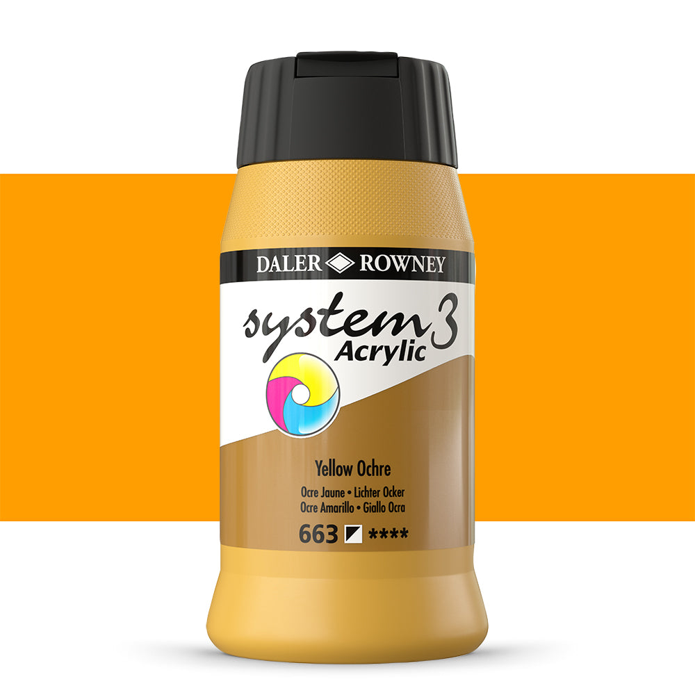 SYSTEM3 500ml Acrylic Paint - Yellow Ochre