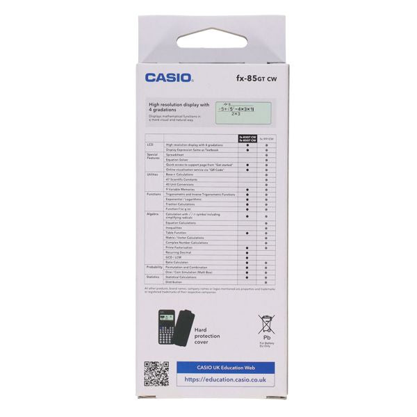 Casio Fx-85gtcw Scientific Dual Power Calculator
