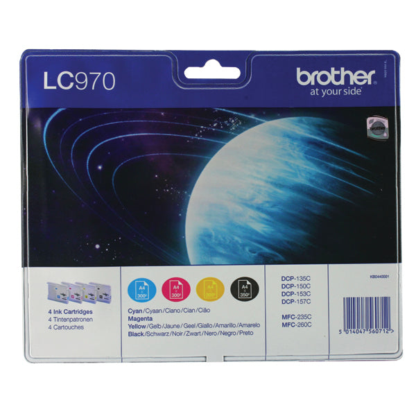 Brother LC970 Inkjet Cartridge Multipack CMYK LC970VALBP