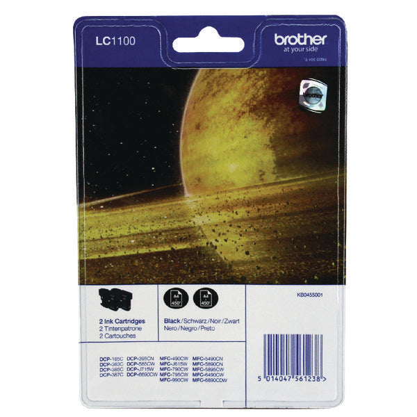 Brother LC1100BK Inkjet Cartridge Twinpack Black LC1100BKBP2