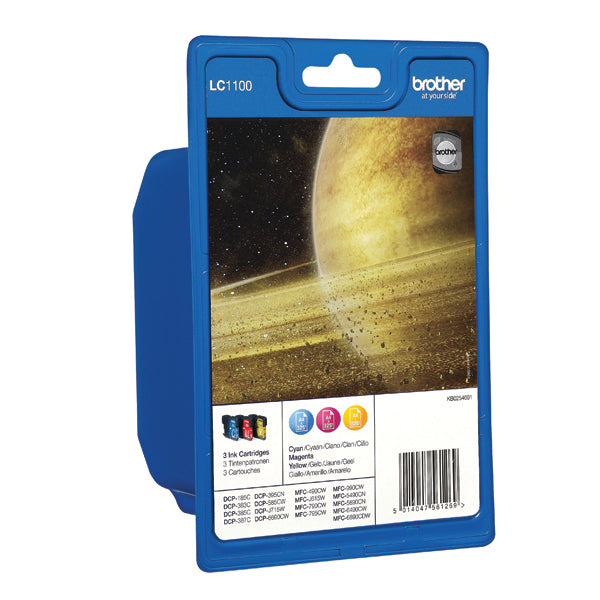 Brother LC1100 Inkjet Cartridge Multipack CMY LC1100RBWBP