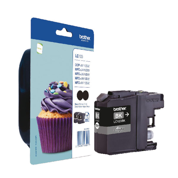 Brother LC123BK Inkjet Cartridge Twinpack Black LC123BKBP2