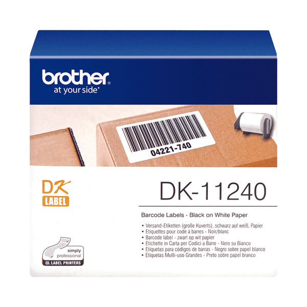 Brother Barcode Labels 102 x 51mm 600 Per Roll Black on White DK11240