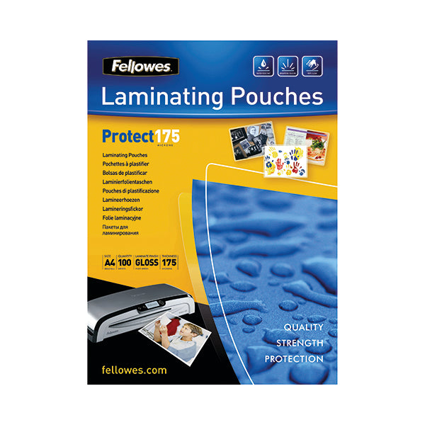 Fellowes A4 Protect Laminating Pouch 350 Micron (Pack of 100) 53087