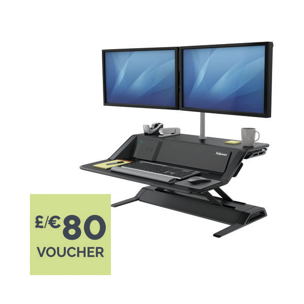 Fellowes Lotus DX Sit/Stand Workstation Black 8081001
