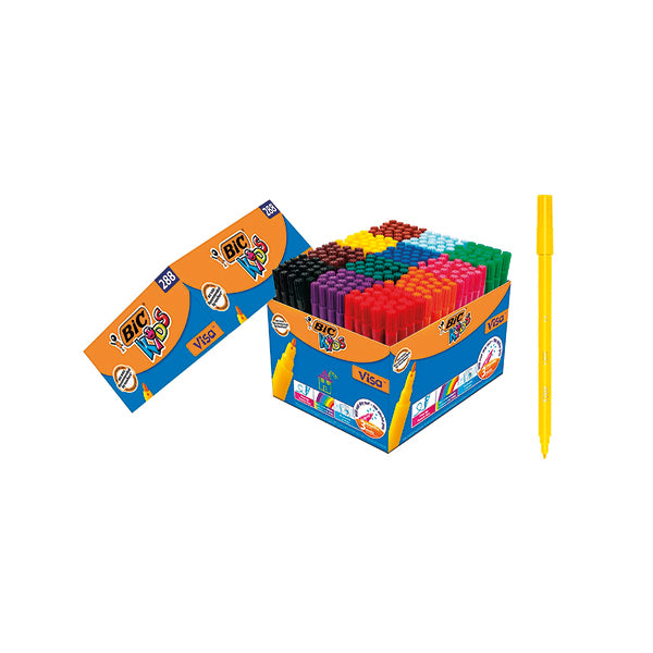 Bic Kids Visa Felt Pens Fine Tip Assorted (Pack of 288) 897099