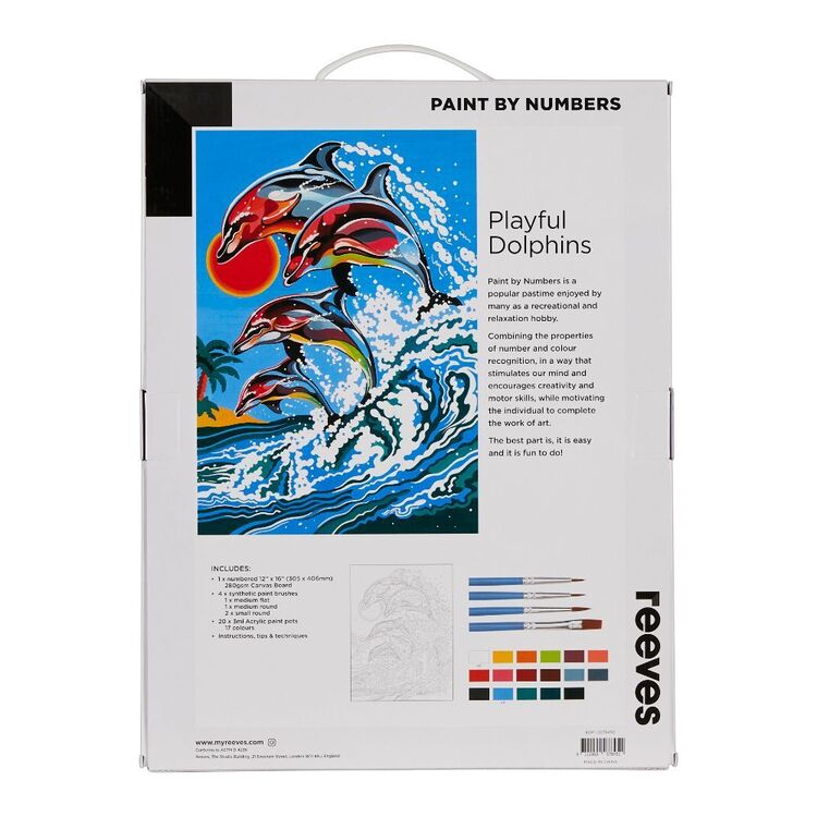 Reeves Paint By Numbers 12X16 Playful Dolphins