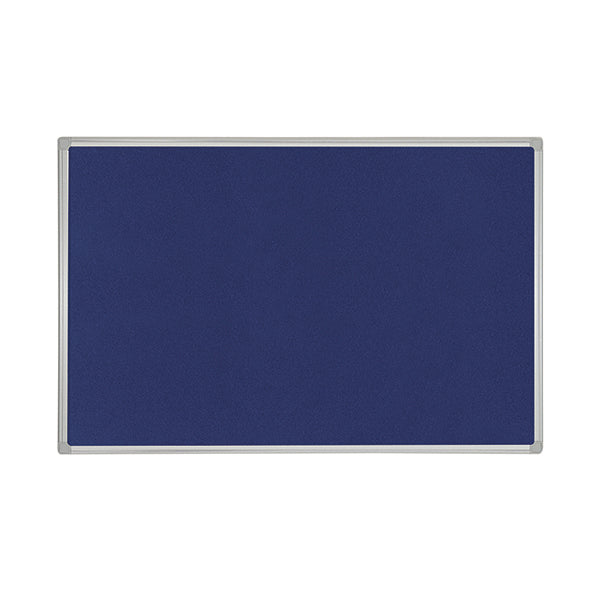 Bi-Office Aluminium Trim Felt Notice Board 900x600mm Blue FB0743186