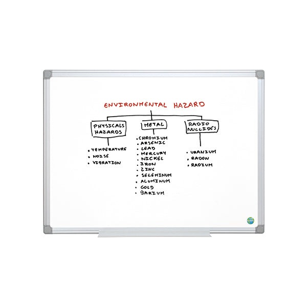 Bi-Office Earth-It Non-Magnetic Melamine Drywipe Board 1800x1200mm Aluminium Frame MA2700790