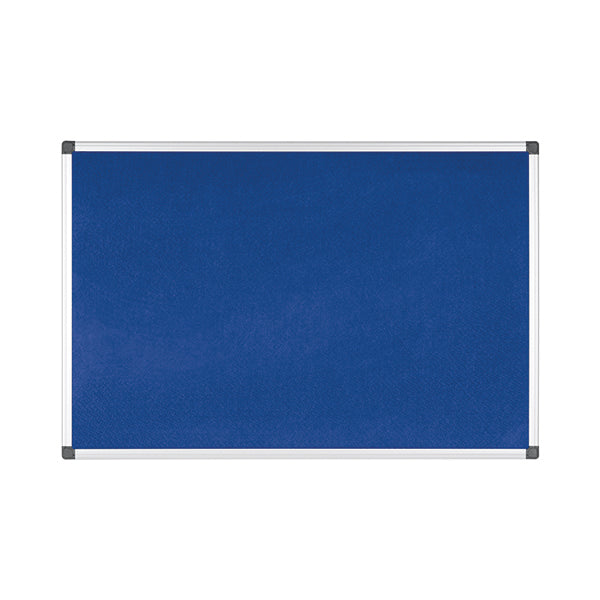 Bi-Office Aluminium Trim Felt Notice Board 900x600mm Blue FA0343170