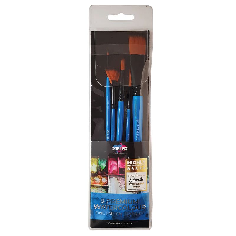 Water Colour Paint Brush Wallet - Set of 5