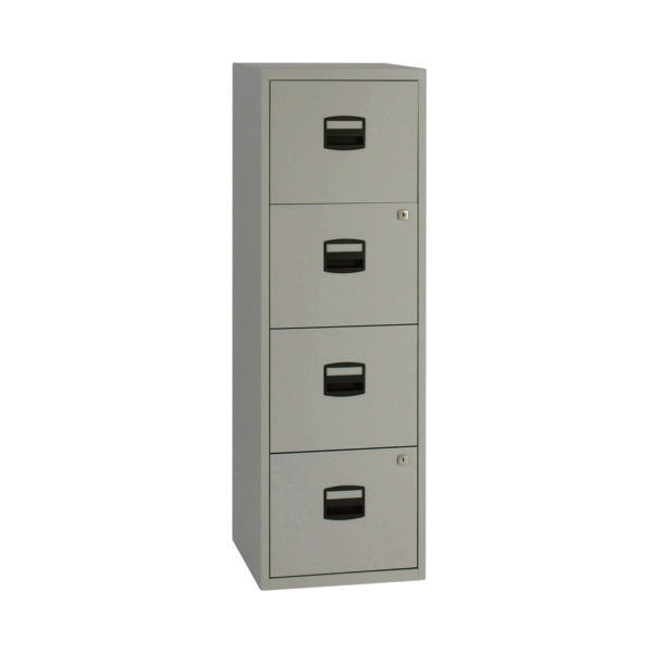Bisley 4 Drawer Home Filing Cabinet A4 413x400x1282mm Grey BY37874